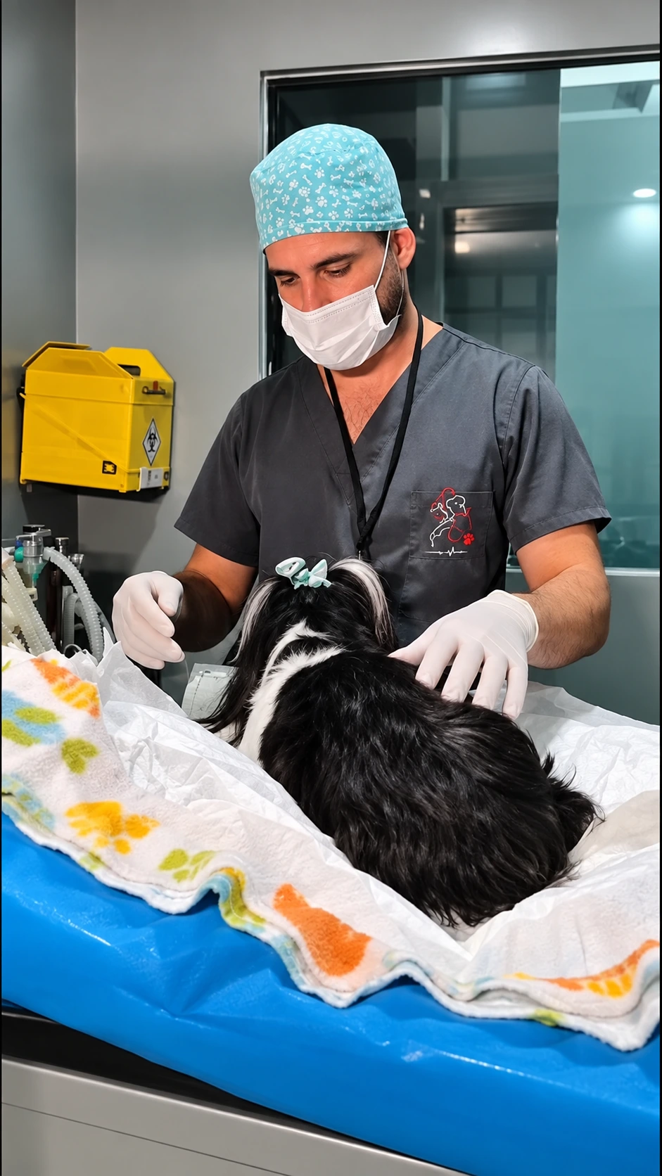 Exame dentro da clínica veterinária